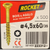 Vis bois rocket étoile 4.5x60 boite/500u