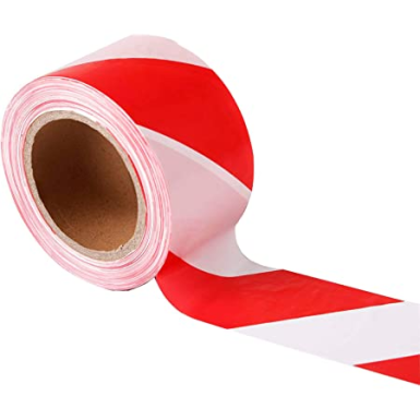 Ruban de signalisation rouge et blanc 50 mm X 100 m