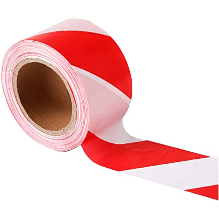 Ruban de signalisation rouge et blanc 50 mm X 100 m