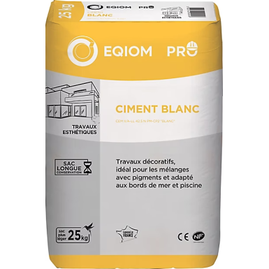 Ciment standard 42.5 sac de 25 kg blanc