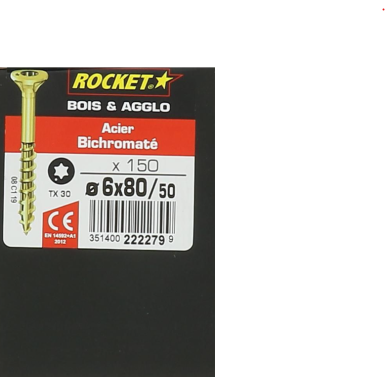 Vis bois rocket étoile 6x80 boite/150u