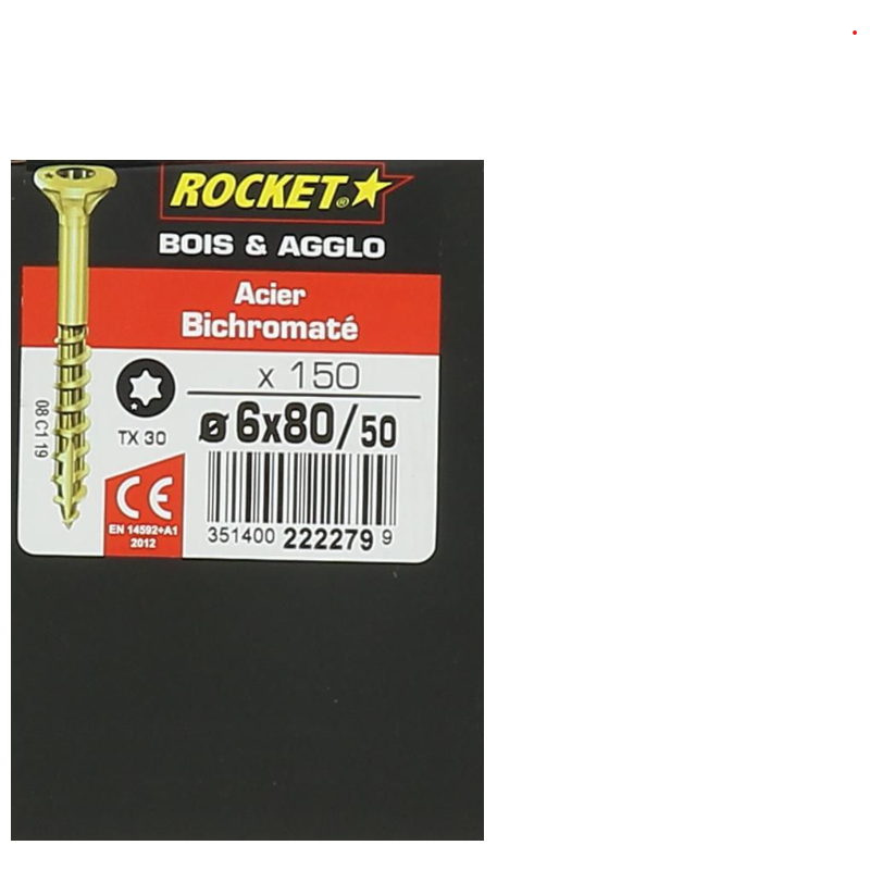 Vis bois rocket étoile 6x80 boite/150u