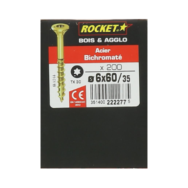 Vis bois rocket étoile 6x60 boite/200u