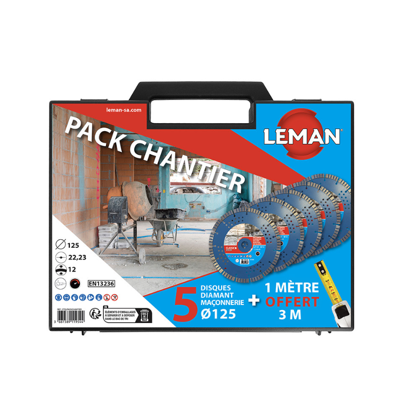 Pack chantier 5 disques diamant + 1 metre offert