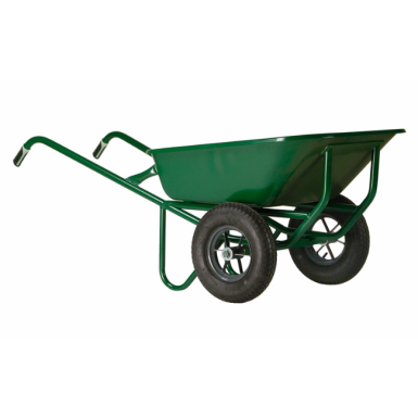 Brouette pro 150L verte 2 roues gonflables