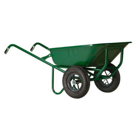 Brouette pro 150L verte 2 roues gonflables