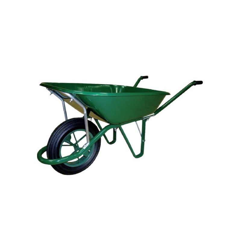 Brouette pro tube 100L verte roue gonflable